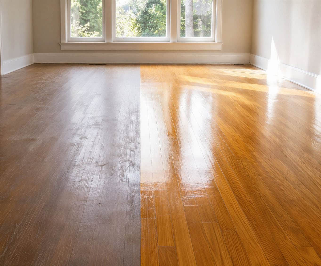 Hardwood Floor Refinishing Before and After