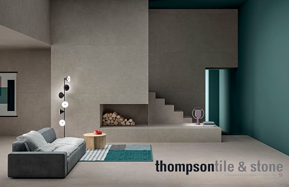 Smooth concrete flooring in modern living room with stylish decor and minimalistic design.